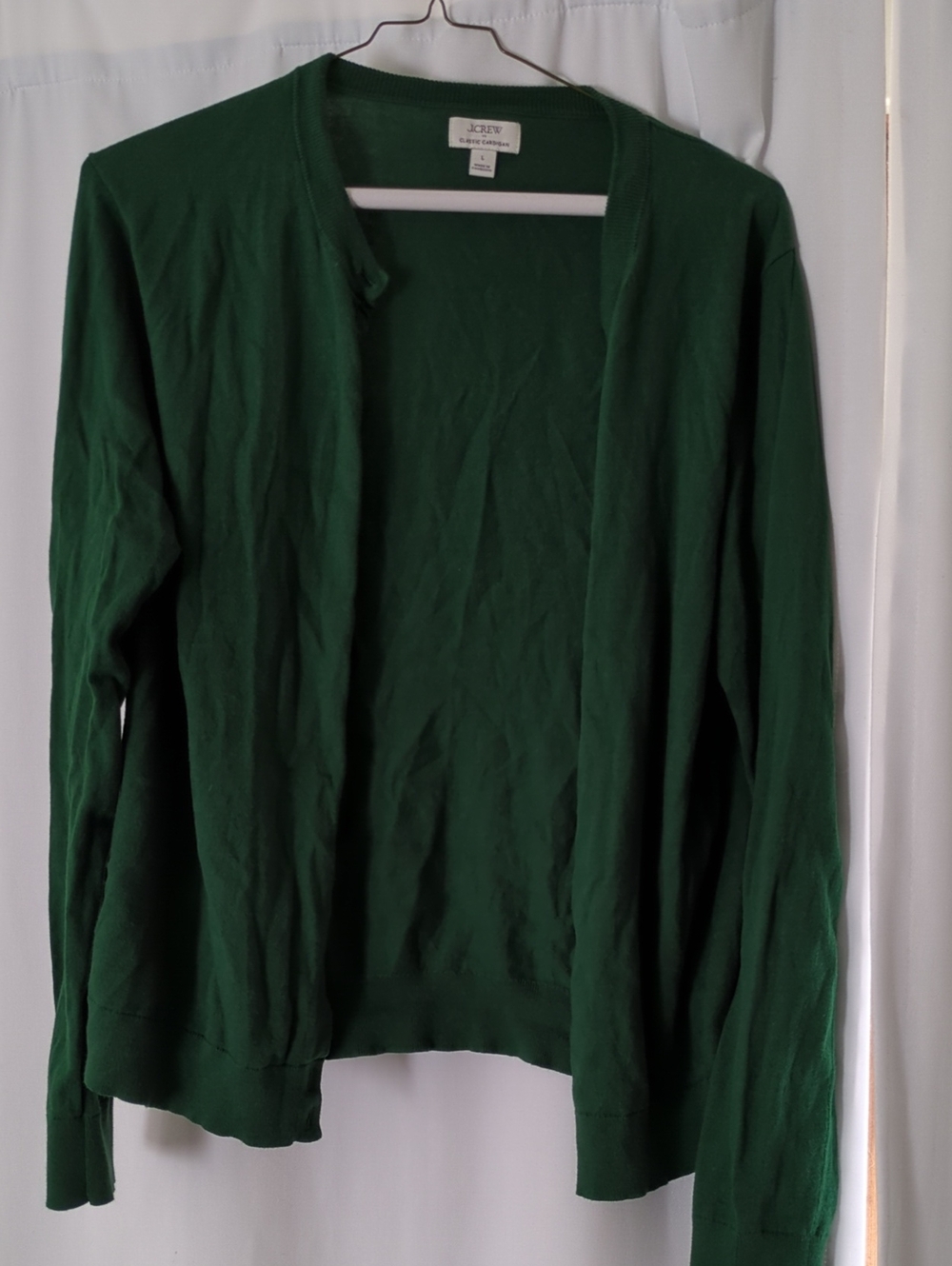 J. Crew Forest Green Button-Front Cardigan